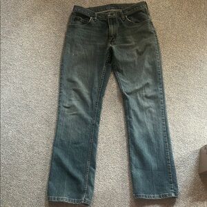 Wrangler Men's Straight Jeans in Faded Blue